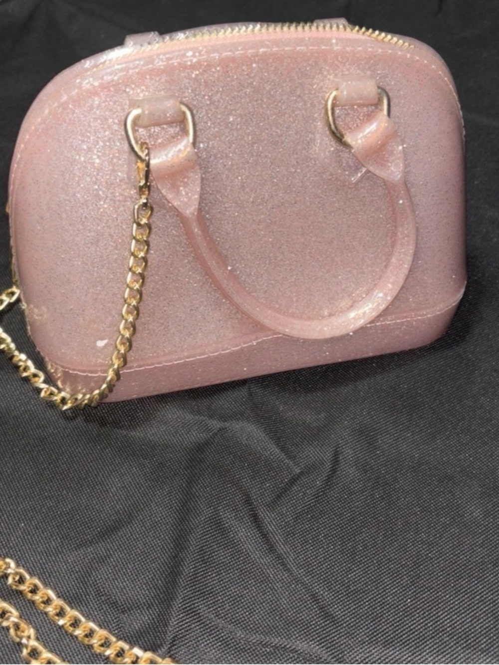 Glitter Dome Jelly Crossbody Bag - Pink